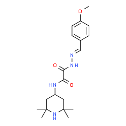 ChemSpider 2D Image | 2-[(2E)-2-(4-Methoxybenzylidene)hydrazino]-2-oxo-N-(2,2,6,6-tetramethyl-4-piperidinyl)acetamide | C19H28N4O3