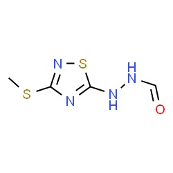ChemSpider 2D Image | N'-[3-(Methylsulfanyl)-1,2,4-thiadiazol-5-yl]formic hydrazide | C4H6N4OS2