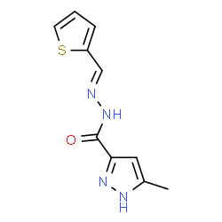 ChemSpider 2D Image | 3-Methyl-N'-[(E)-2-thienylmethylene]-1H-pyrazole-5-carbohydrazide | C10H10N4OS