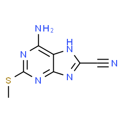 ChemSpider 2D Image | 6-Amino-2-(methylsulfanyl)-7H-purine-8-carbonitrile | C7H6N6S