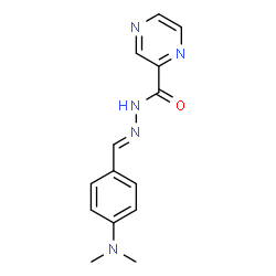 ChemSpider 2D Image | N'-{(E)-[4-(Dimethylamino)phenyl]methylene}-2-pyrazinecarbohydrazide | C14H15N5O