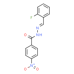 ChemSpider 2D Image | N'-[(E)-(2-Fluorophenyl)methylene]-4-nitrobenzohydrazide | C14H10FN3O3
