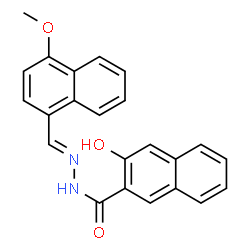 ChemSpider 2D Image | 3-Hydroxy-N'-[(E)-(4-methoxy-1-naphthyl)methylene]-2-naphthohydrazide | C23H18N2O3