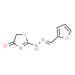 ChemSpider 2D Image | 2-[(2E)-2-(2-Furylmethylene)hydrazino]-1,3-thiazol-4(5H)-one | C8H7N3O2S