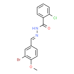 ChemSpider 2D Image | N'-[(E)-(3-Bromo-4-methoxyphenyl)methylene]-2-chlorobenzohydrazide | C15H12BrClN2O2