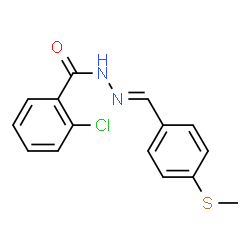 ChemSpider 2D Image | 2-Chloro-N'-{(E)-[4-(methylsulfanyl)phenyl]methylene}benzohydrazide | C15H13ClN2OS