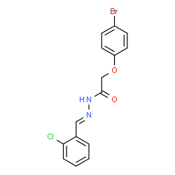 ChemSpider 2D Image | 2-(4-Bromophenoxy)-N'-[(E)-(2-chlorophenyl)methylene]acetohydrazide | C15H12BrClN2O2