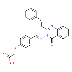 ChemSpider 2D Image | {4-[(E)-{[4-Oxo-2-(phenoxymethyl)-3(4H)-quinazolinyl]imino}methyl]phenoxy}acetic acid | C24H19N3O5