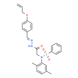 ChemSpider 2D Image | N-(2-{(2E)-2-[4-(Allyloxy)benzylidene]hydrazino}-2-oxoethyl)-N-(2,5-dimethylphenyl)benzenesulfonamide | C26H27N3O4S