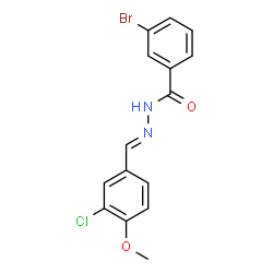 ChemSpider 2D Image | 3-Bromo-N'-[(E)-(3-chloro-4-methoxyphenyl)methylene]benzohydrazide | C15H12BrClN2O2