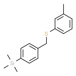 ChemSpider 2D Image | Trimethyl(4-{[(3-methylphenyl)sulfanyl]methyl}phenyl)silane | C17H22SSi