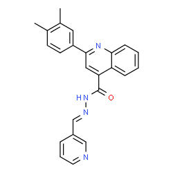ChemSpider 2D Image | 2-(3,4-Dimethylphenyl)-N'-[(E)-3-pyridinylmethylene]-4-quinolinecarbohydrazide | C24H20N4O