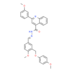 ChemSpider 2D Image | N'-[(E)-{4-Methoxy-3-[(4-methoxyphenoxy)methyl]phenyl}methylene]-2-(3-methoxyphenyl)-4-quinolinecarbohydrazide | C33H29N3O5