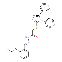 ChemSpider 2D Image | N'-[(E)-(2-Ethoxyphenyl)methylene]-2-{[4-phenyl-5-(4-pyridinyl)-4H-1,2,4-triazol-3-yl]sulfanyl}acetohydrazide | C24H22N6O2S
