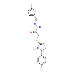 ChemSpider 2D Image | 2-{[5-(4-Chlorophenyl)-4-methyl-4H-1,2,4-triazol-3-yl]sulfanyl}-N'-[(E)-(5-methyl-2-furyl)methylene]acetohydrazide | C17H16ClN5O2S