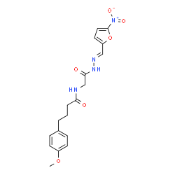ChemSpider 2D Image | 4-(4-Methoxyphenyl)-N-(2-{(2E)-2-[(5-nitro-2-furyl)methylene]hydrazino}-2-oxoethyl)butanamide | C18H20N4O6