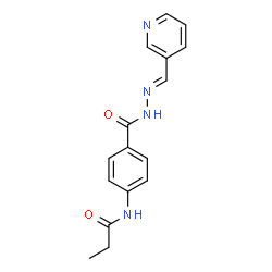 ChemSpider 2D Image | N-(4-{[(2E)-2-(3-Pyridinylmethylene)hydrazino]carbonyl}phenyl)propanamide | C16H16N4O2