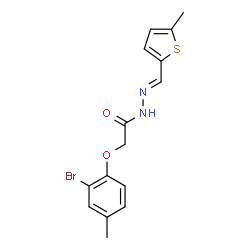 ChemSpider 2D Image | 2-(2-Bromo-4-methylphenoxy)-N'-[(E)-(5-methyl-2-thienyl)methylene]acetohydrazide | C15H15BrN2O2S