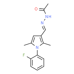 ChemSpider 2D Image | N'-{(E)-[1-(2-Fluorophenyl)-2,5-dimethyl-1H-pyrrol-3-yl]methylene}acetohydrazide | C15H16FN3O