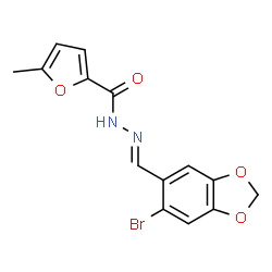 ChemSpider 2D Image | N'-[(E)-(6-Bromo-1,3-benzodioxol-5-yl)methylene]-5-methyl-2-furohydrazide | C14H11BrN2O4