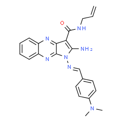 ChemSpider 2D Image | N-Allyl-2-amino-1-{(E)-[4-(dimethylamino)benzylidene]amino}-1H-pyrrolo[2,3-b]quinoxaline-3-carboxamide | C23H23N7O