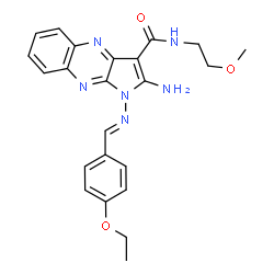 ChemSpider 2D Image | 2-Amino-1-[(E)-(4-ethoxybenzylidene)amino]-N-(2-methoxyethyl)-1H-pyrrolo[2,3-b]quinoxaline-3-carboxamide | C23H24N6O3