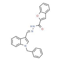 ChemSpider 2D Image | N'-[(E)-(1-Benzyl-1H-indol-3-yl)methylene]-1-benzofuran-2-carbohydrazide | C25H19N3O2