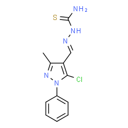 ChemSpider 2D Image | 5-chloro-3-methyl-1-phenyl-1H-pyrazole-4-carbaldehyde thiosemicarbazone | C12H12ClN5S