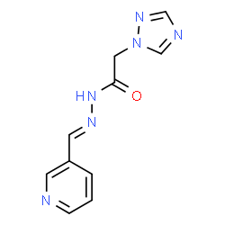 ChemSpider 2D Image | N'-[(E)-3-Pyridinylmethylene]-2-(1H-1,2,4-triazol-1-yl)acetohydrazide | C10H10N6O