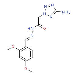 ChemSpider 2D Image | 2-(5-Amino-2H-tetrazol-2-yl)-N'-[(E)-(2,4-dimethoxyphenyl)methylene]acetohydrazide | C12H15N7O3