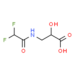 ChemSpider 2D Image | 3-[(Difluoroacetyl)amino]-2-hydroxypropanoic acid | C5H7F2NO4