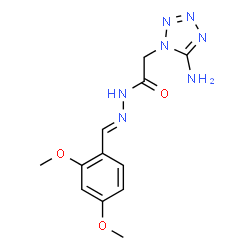 ChemSpider 2D Image | 2-(5-Amino-1H-tetrazol-1-yl)-N'-[(E)-(2,4-dimethoxyphenyl)methylene]acetohydrazide | C12H15N7O3