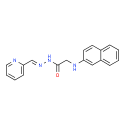 ChemSpider 2D Image | 2-(2-Naphthylamino)-N'-[(E)-2-pyridinylmethylene]acetohydrazide | C18H16N4O