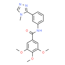ChemSpider 2D Image | 3,4,5-Trimethoxy-N-[3-(4-methyl-4H-1,2,4-triazol-3-yl)phenyl]benzamide | C19H20N4O4
