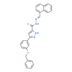ChemSpider 2D Image | 3-[3-(Benzyloxy)phenyl]-N'-[(E)-1-naphthylmethylene]-1H-pyrazole-5-carbohydrazide | C28H22N4O2