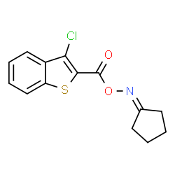 ChemSpider 2D Image | Cyclopentanone o-[(3-chloro-1-benzothien-2-yl)carbonyl]oxime | C14H12ClNO2S