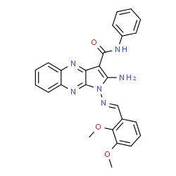 ChemSpider 2D Image | 2-Amino-1-[(E)-(2,3-dimethoxybenzylidene)amino]-N-phenyl-1H-pyrrolo[2,3-b]quinoxaline-3-carboxamide | C26H22N6O3