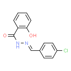 ChemSpider 2D Image | N'-[(E)-(4-Chlorophenyl)methylene]-2-hydroxybenzohydrazide | C14H11ClN2O2