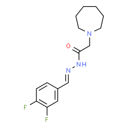 ChemSpider 2D Image | 2-(1-Azepanyl)-N'-[(E)-(3,4-difluorophenyl)methylene]acetohydrazide | C15H19F2N3O