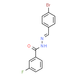 ChemSpider 2D Image | N'-[(E)-(4-Bromophenyl)methylene]-3-fluorobenzohydrazide | C14H10BrFN2O