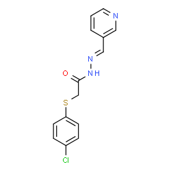 ChemSpider 2D Image | 2-[(4-Chlorophenyl)sulfanyl]-N'-[(E)-3-pyridinylmethylene]acetohydrazide | C14H12ClN3OS