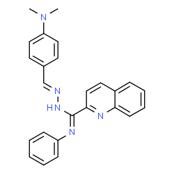 ChemSpider 2D Image | N'-{(E)-[4-(Dimethylamino)phenyl]methylene}-N''-phenyl-2-quinolinecarboximidohydrazide | C25H23N5