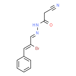ChemSpider 2D Image | N'-[(1E,2Z)-2-Bromo-3-phenyl-2-propen-1-ylidene]-2-cyanoacetohydrazide | C12H10BrN3O