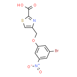 ChemSpider 2D Image | 4-[(3-Bromo-5-nitrophenoxy)methyl]-1,3-thiazole-2-carboxylic acid | C11H7BrN2O5S