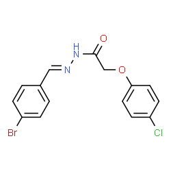ChemSpider 2D Image | N'-[(E)-(4-Bromophenyl)methylene]-2-(4-chlorophenoxy)acetohydrazide | C15H12BrClN2O2