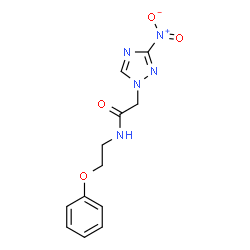 ChemSpider 2D Image | 2-(3-Nitro-1H-1,2,4-triazol-1-yl)-N-(2-phenoxyethyl)acetamide | C12H13N5O4