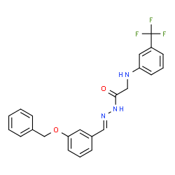 ChemSpider 2D Image | N'-{(E)-[3-(Benzyloxy)phenyl]methylene}-2-{[3-(trifluoromethyl)phenyl]amino}acetohydrazide | C23H20F3N3O2