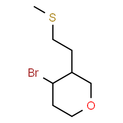 ChemSpider 2D Image | 4-Bromo-3-[2-(methylsulfanyl)ethyl]tetrahydro-2H-pyran | C8H15BrOS