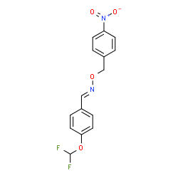ChemSpider 2D Image | (E)-1-[4-(Difluoromethoxy)phenyl]-N-[(4-nitrobenzyl)oxy]methanimine | C15H12F2N2O4