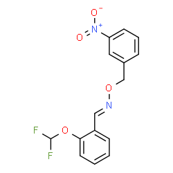 ChemSpider 2D Image | (E)-1-[2-(Difluoromethoxy)phenyl]-N-[(3-nitrobenzyl)oxy]methanimine | C15H12F2N2O4